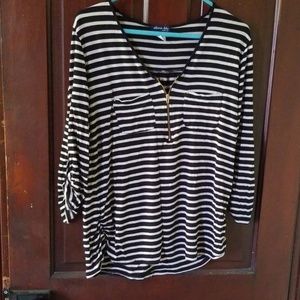 Striped Maternity Shirt. Size XL